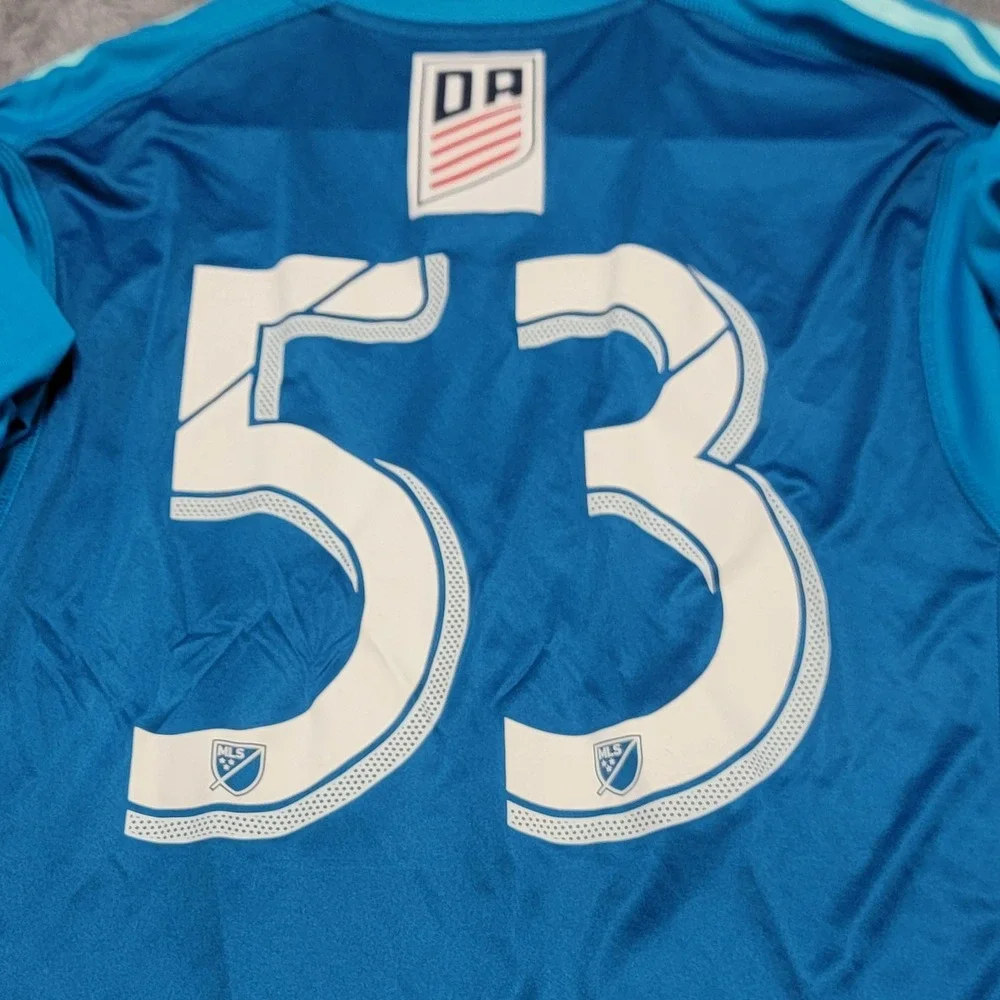 Columbus‎ Crew Adidas Jersey Mens Medium (Fits Small) Blue MLS Soccer Acura #53